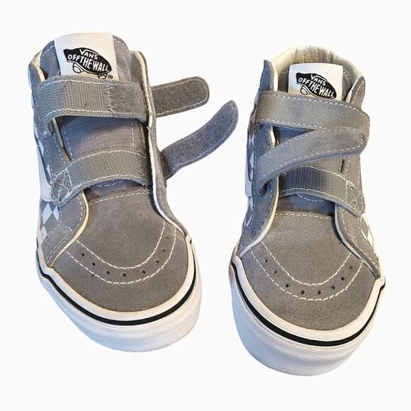 Vans Tradewinds Grey Sk8 Mid Reissue V Checkerboard Sneakers Kids 1.5 - Picture 7 of 16